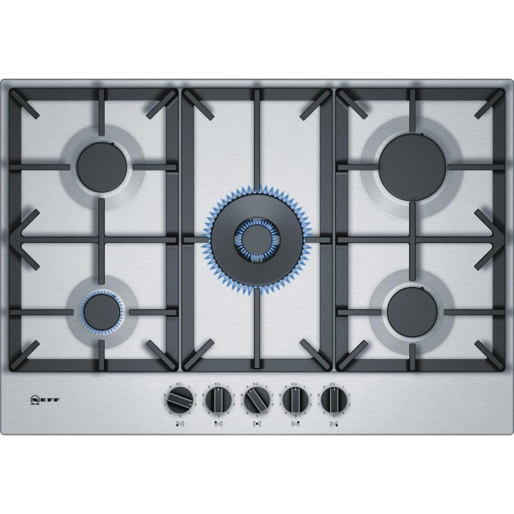 Neff 75cm 5 Burner Gas Hob - Stainless Steel | T27DS59N0 from DID Electrical - guaranteed Irish, guaranteed quality service. (6890762436796)