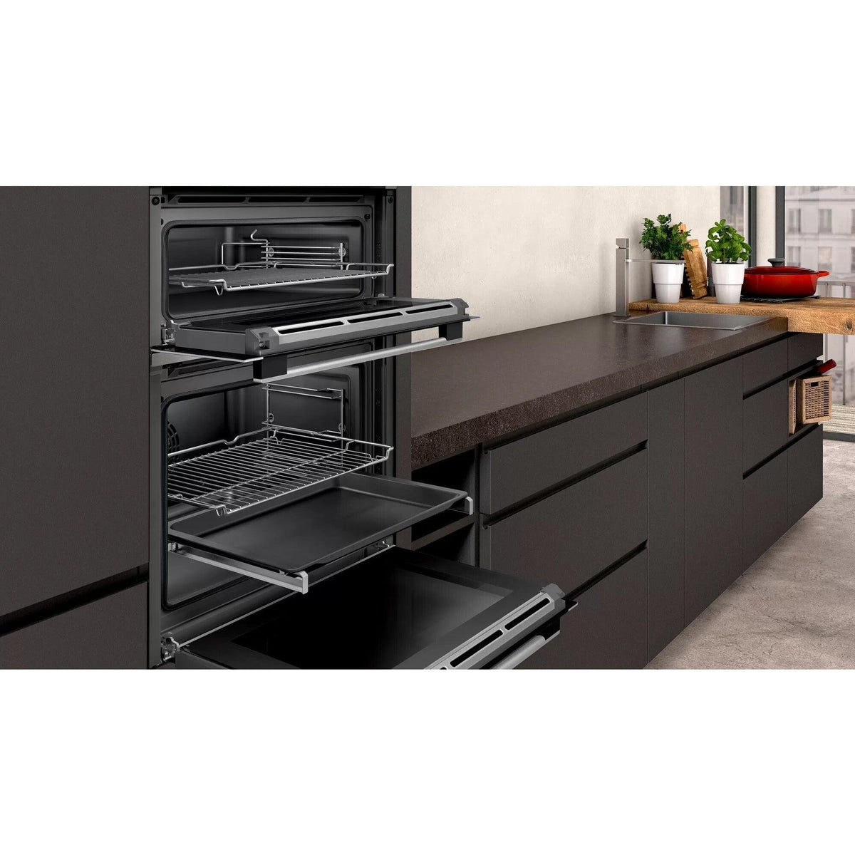 Neff N 50 Built-In Electric Double Oven - Stainless Steel | U2ACM7HH0B from DID Electrical - guaranteed Irish, guaranteed quality service. (6977649475772)