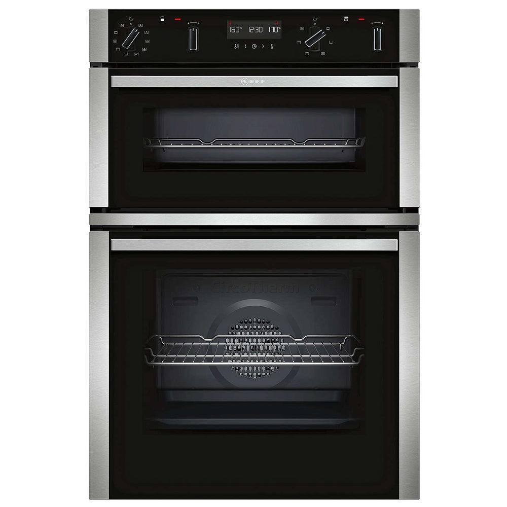 Neff N50 Built-In Electric Double Oven - Black &amp; Stainless Steel | U2ACM7HN0B from DID Electrical - guaranteed Irish, guaranteed quality service. (6890785013948)