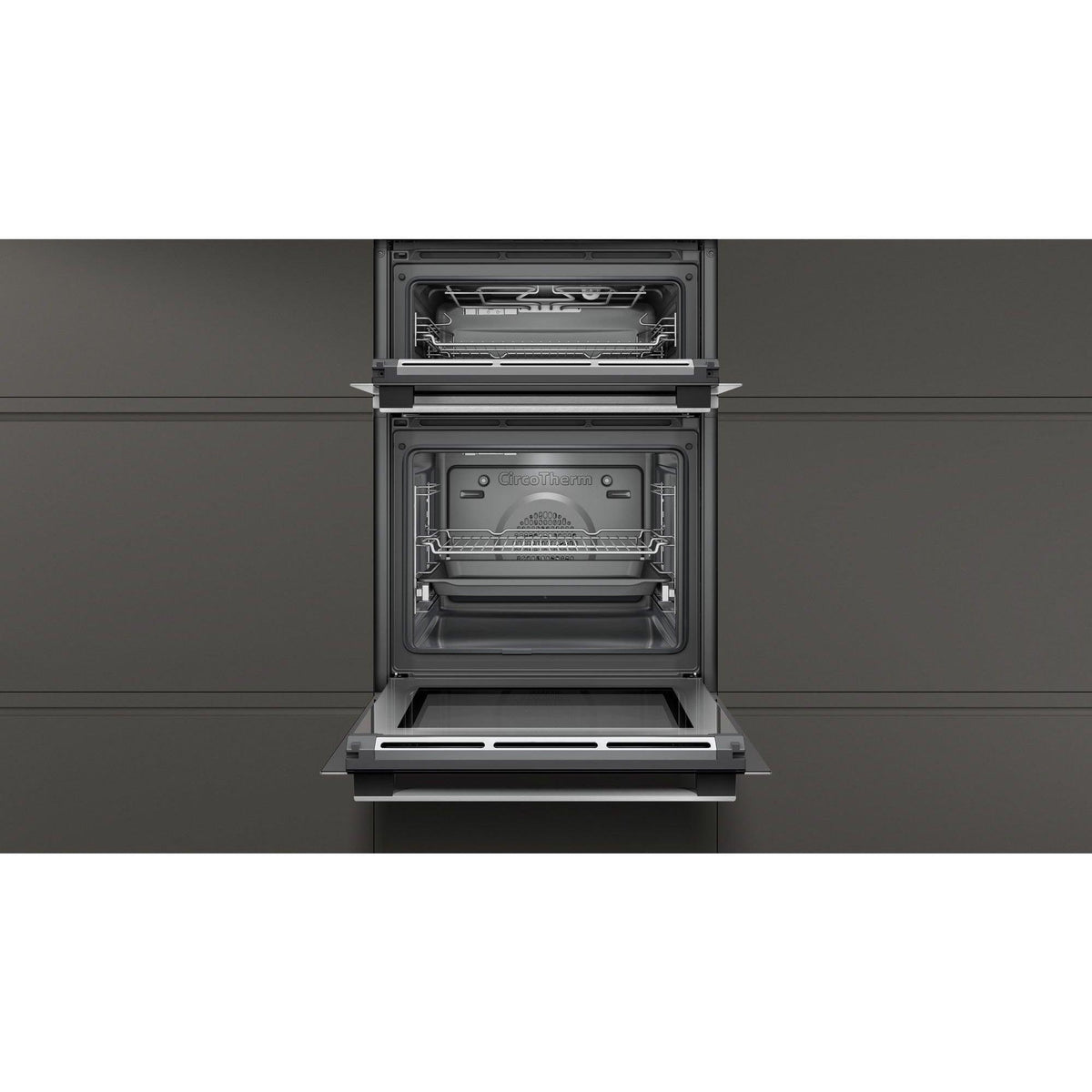 Neff N50 Built-In Electric Double Oven - Black &amp; Stainless Steel | U2ACM7HN0B from DID Electrical - guaranteed Irish, guaranteed quality service. (6890785013948)