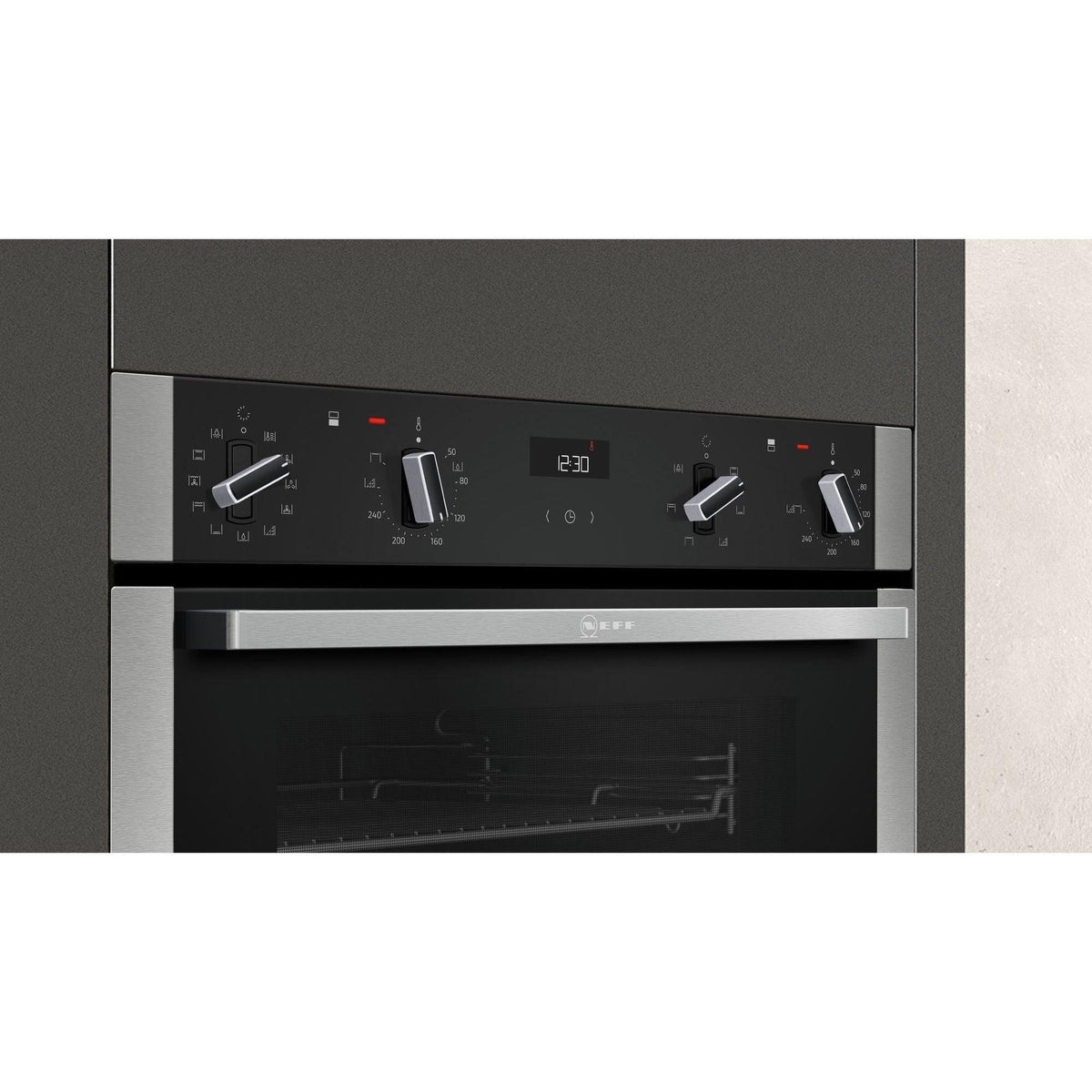 Neff N50 Built-In Electric Double Oven - Black &amp; Stainless Steel | U2ACM7HN0B from DID Electrical - guaranteed Irish, guaranteed quality service. (6890785013948)