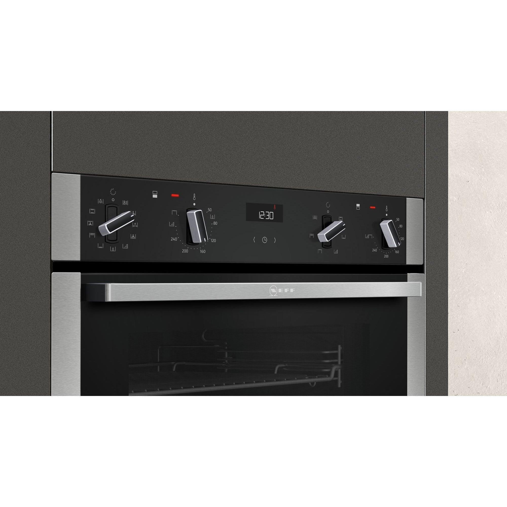 Neff u2acm7hn0b built in shop electric 60cm black double oven