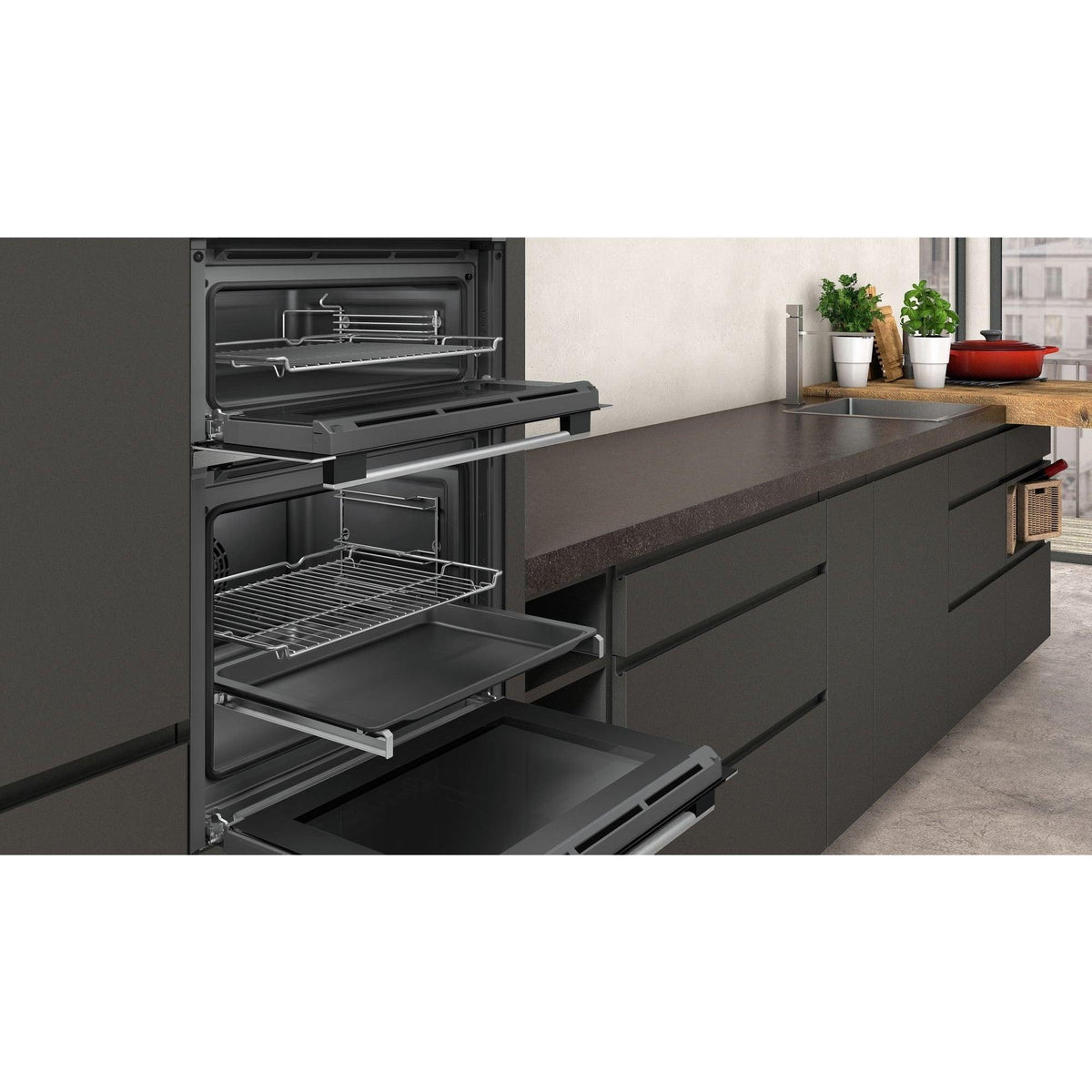 Neff N50 Built-In Electric Double Oven - Black | U1ACE2HN0B from DID Electrical - guaranteed Irish, guaranteed quality service. (6890781737148)