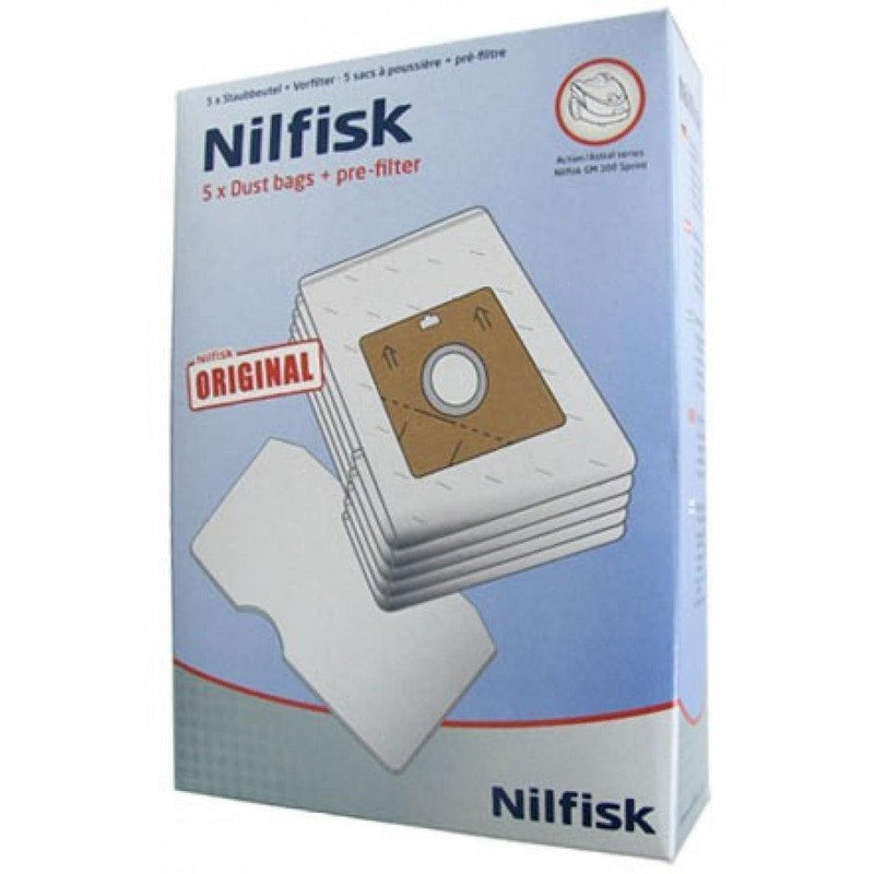 Nilfisk Fleece Vacuum Bags for Bravo and Action Models - White | 050002 from DID Electrical - guaranteed Irish, guaranteed quality service. (6968633295036)