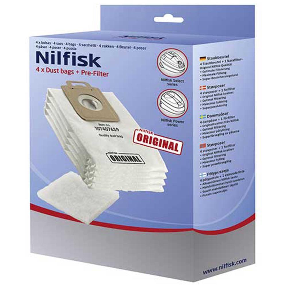 Nilfisk Power Genuine Vacuum Cleaner Bags &amp; Filter - White | 389187 (6968664064188)