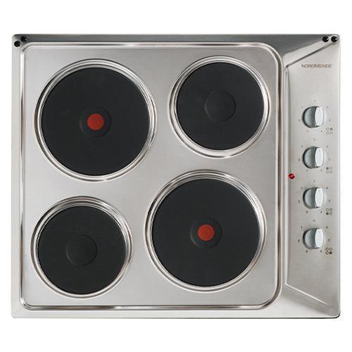NordMende 60CM 4 Zones Built-In Solid Plate Hob - Stainless Steel | HE62IX (7469791150268) ()