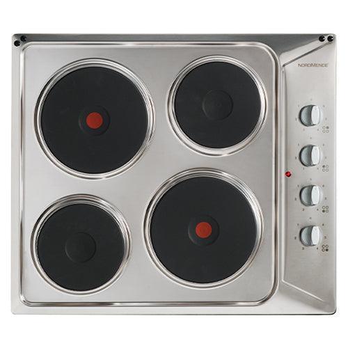 NordMende 60CM 4 Zones Built-In Solid Plate Hob - Stainless Steel | HE62IX (7469791150268)