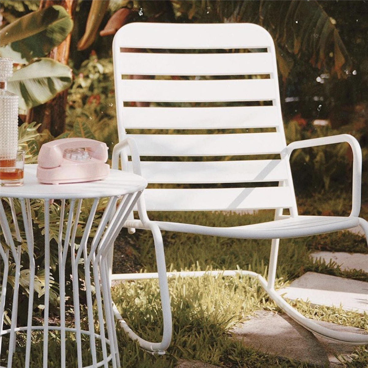 Novogratz Roberta Metal Rocking Chair - White | 88065WHT1E from DID Electrical - guaranteed Irish, guaranteed quality service. (6977708327100)