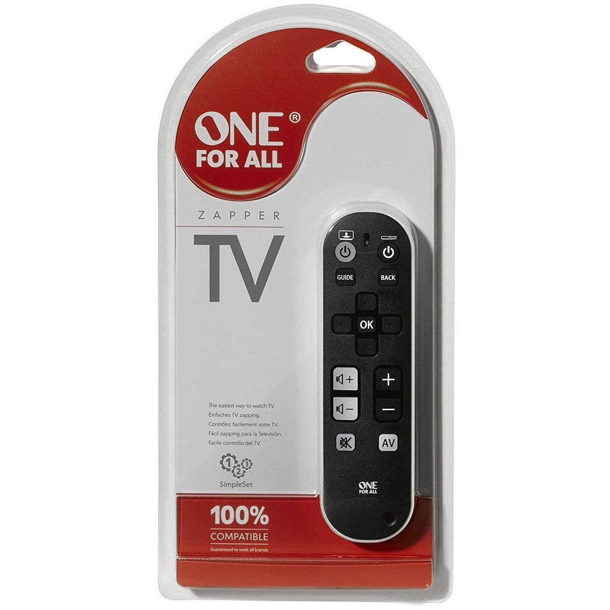 One For All TV Zapper Universal Remote Control - URC6810 | Black from DID Electrical - guaranteed Irish, guaranteed quality service. (6890754769084)