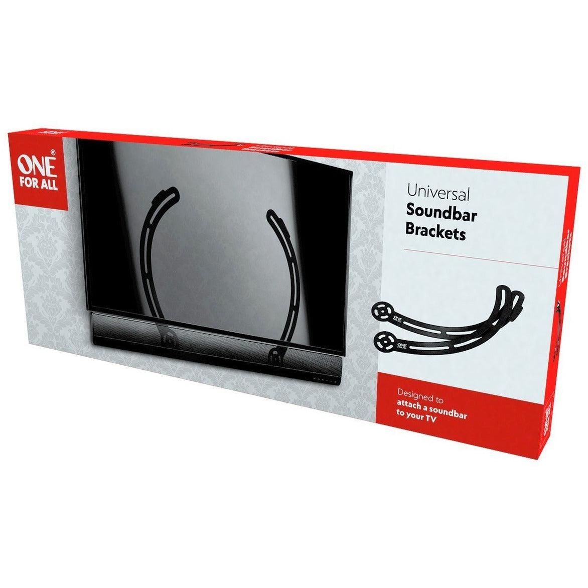OneForAll Universal Soundbar Brackets - Black | WM5211 from DID Electrical - guaranteed Irish, guaranteed quality service. (6977389002940)
