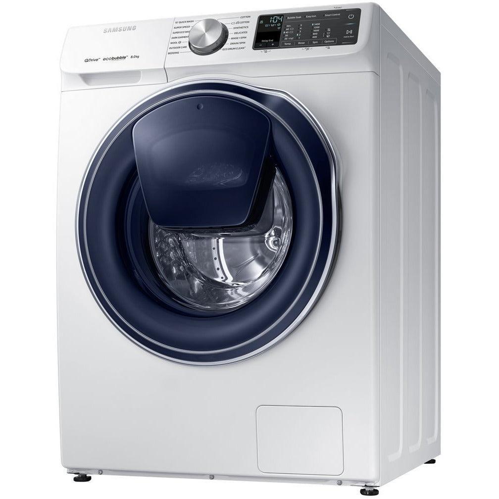 Samsung QuickDrive 8KG 1400 Spin Freestanding Washing Machine - White | WW80M6450PM from DID Electrical - guaranteed Irish, guaranteed quality service. (6890771316924)
