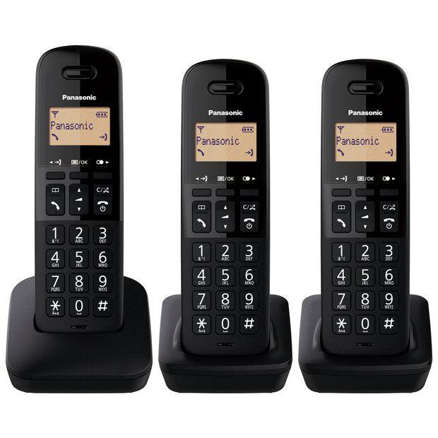 Panasonic KX-TGB 613 Cordless Trio Dect Phone - Black | TLB613TRI (7335542522044)