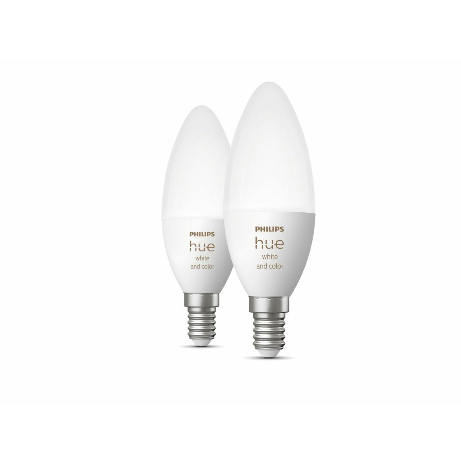 Philips Hue White and Color E14 Smart LED Bulb - Dual Pack| 929002294205 (7489397162172)