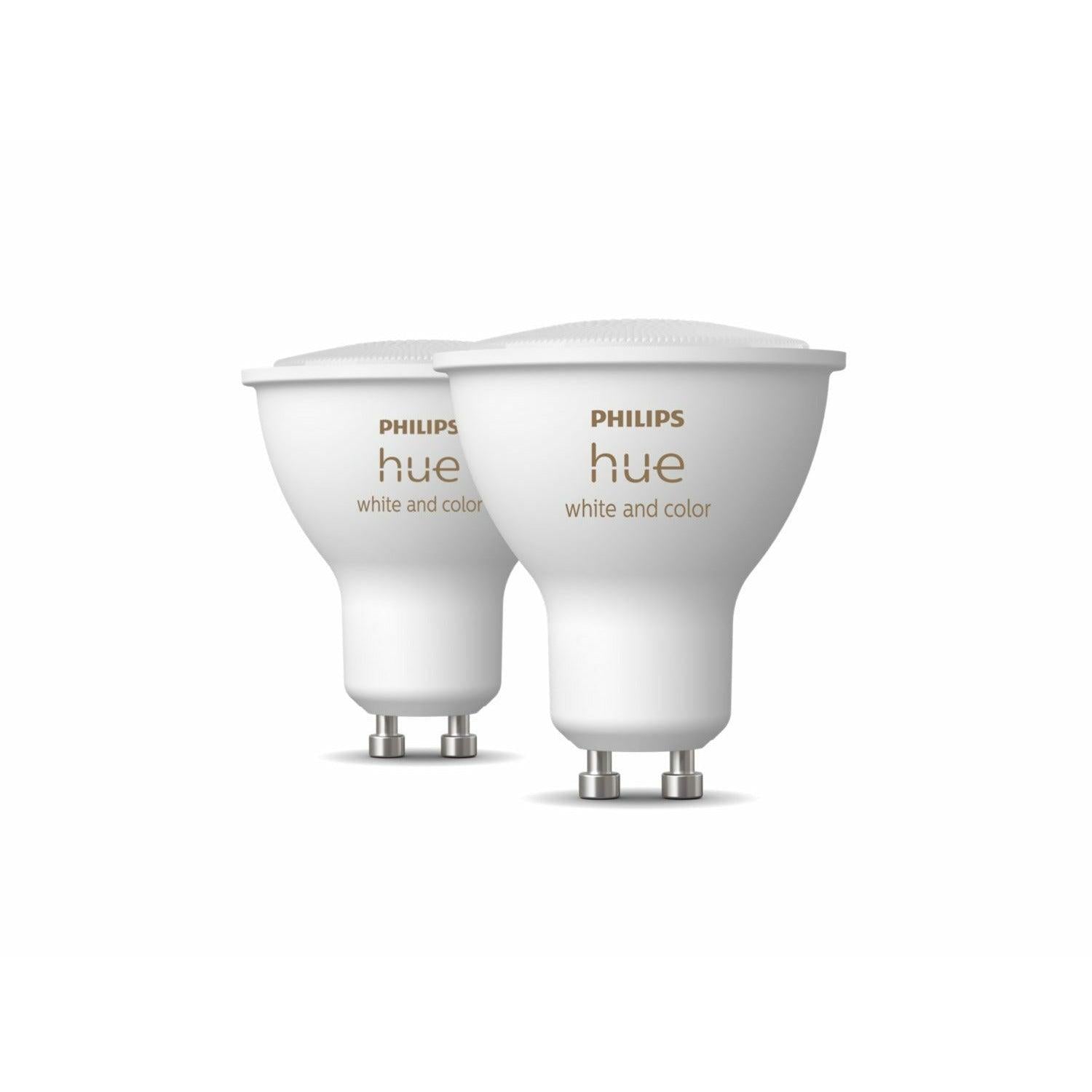 Philips Hue White and Colour GU10 Smart LED Bulb - Pack of 2 | 929001953112 (7489374388412)