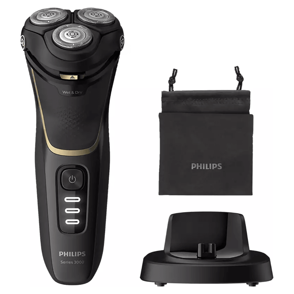 Philips Series 3000 Wet or Dry Electric Shaver - Black & Noir Gold | S3333/54 (7460447420604)