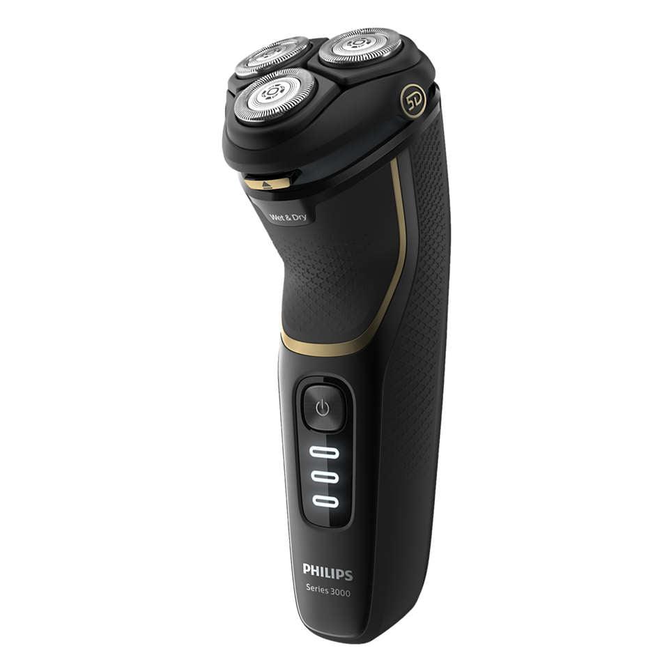 Philips Series 3000 Wet or Dry Electric Shaver - Black &amp; Noir Gold | S3333/54 (7460447420604)