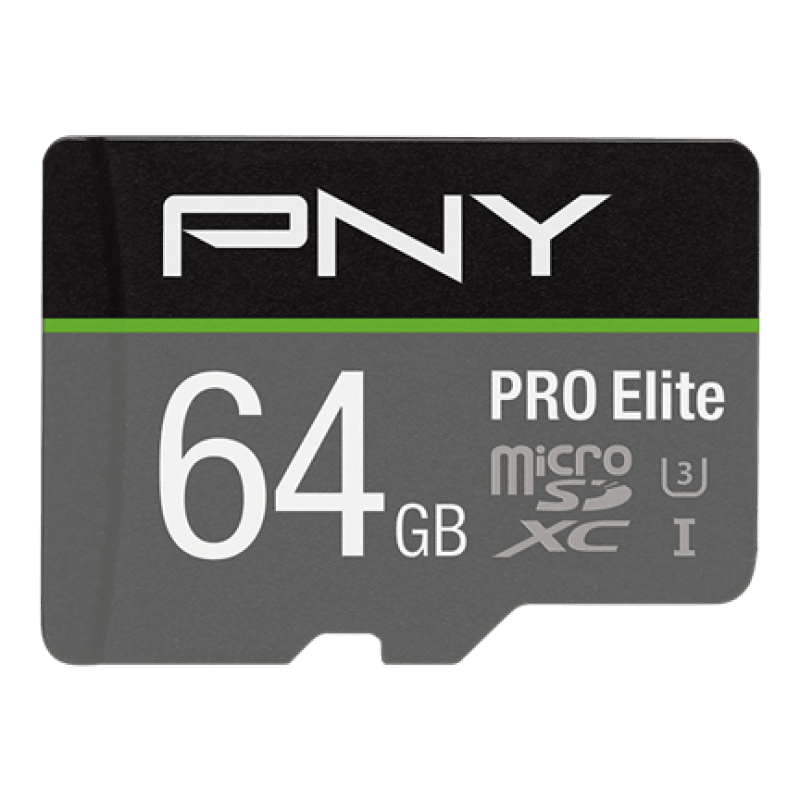 PNY Pro Elite 64GB Class 10 Micro SDXC Card - Black | P-SDU64GV31100PRO-GE (7513128173756)