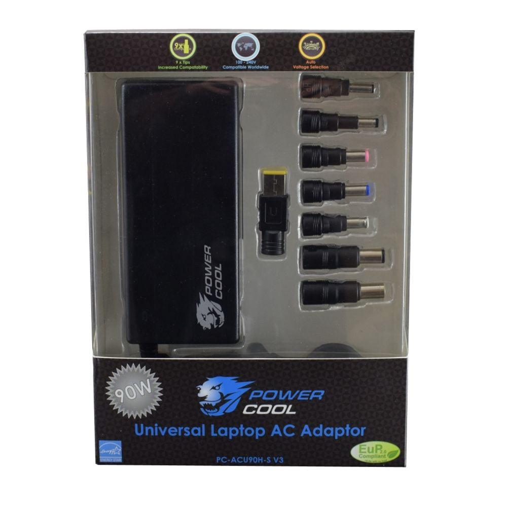 Powercool 90W Universal Laptop AC Adaptor - Black | 405616 (7226587414716)