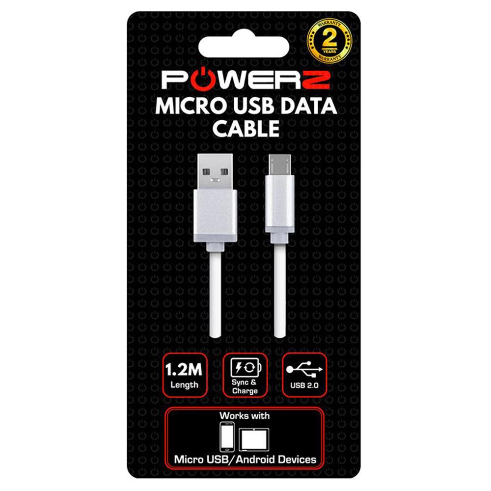 Powerz 1.2M USB Data Cable for Micro USB - White | 840562 from DID Electrical - guaranteed Irish, guaranteed quality service. (6977463910588)