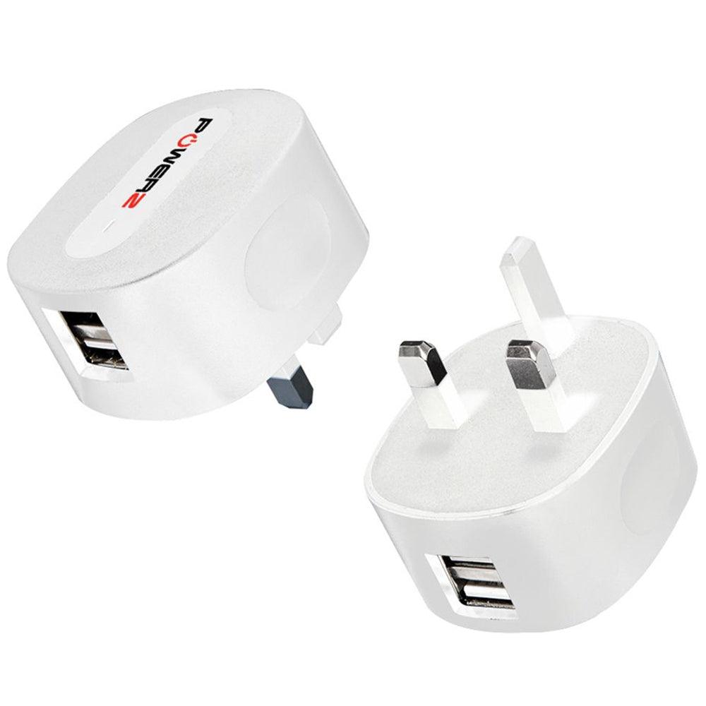 Powerz 2.4A Micro USB Mains Charger - White | 840555 from DID Electrical - guaranteed Irish, guaranteed quality service. (6890937876668)