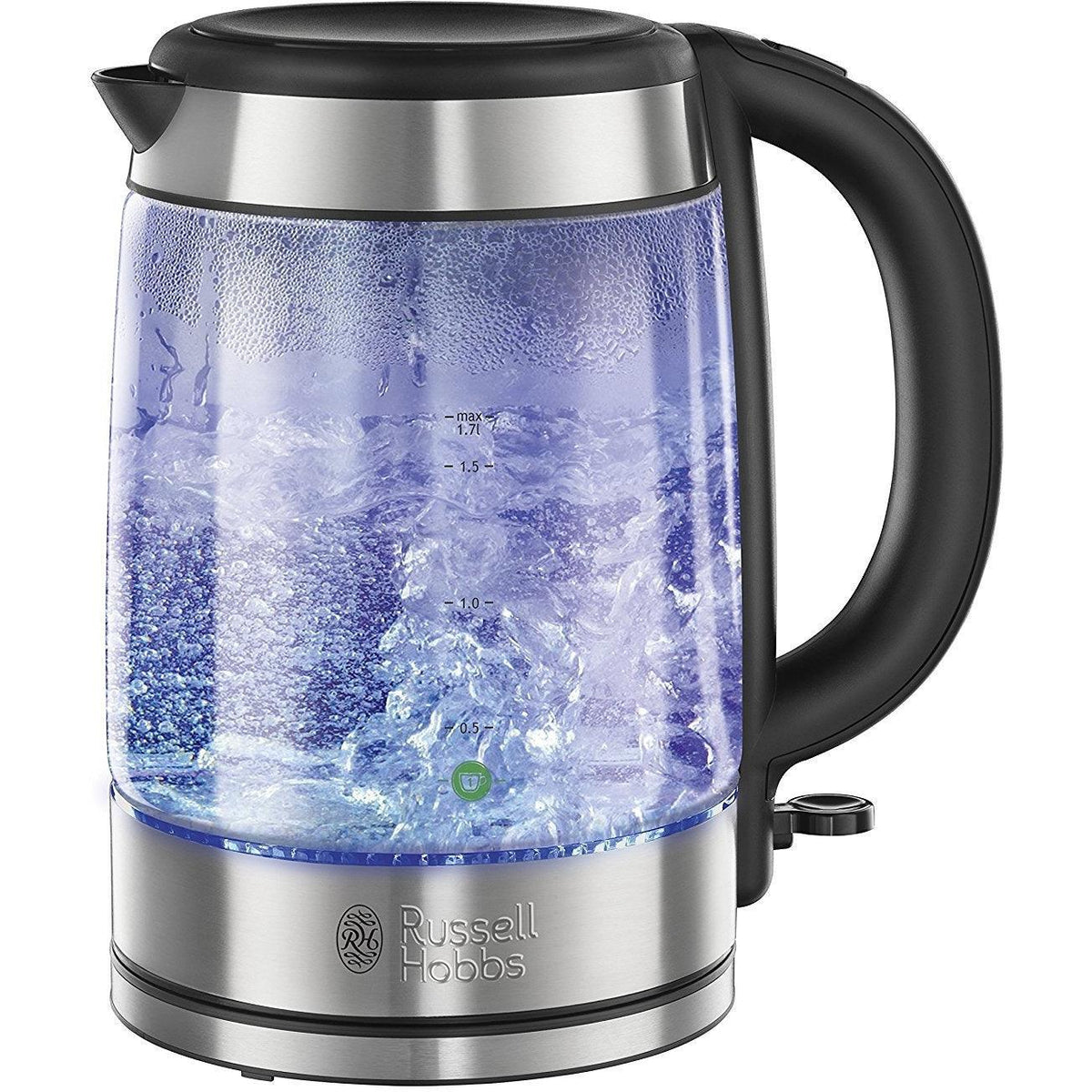 Russell Hobbs 1.7L Illuminating Glass Kettle - Silver | 21600-10 from DID Electrical - guaranteed Irish, guaranteed quality service. (6890765877436)