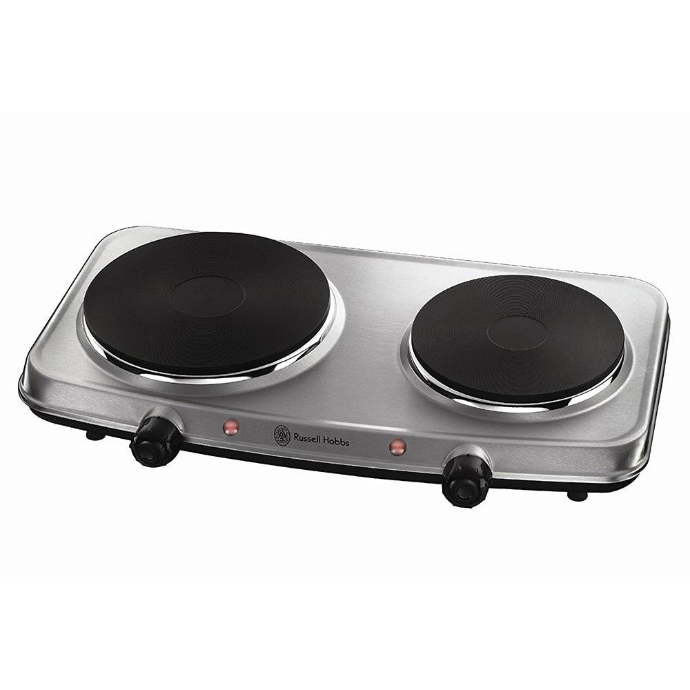 Russell Hobbs 2 Zone Electric Mini Hob - Stainless Steel | 15199 from DID Electrical - guaranteed Irish, guaranteed quality service. (6890750902460)