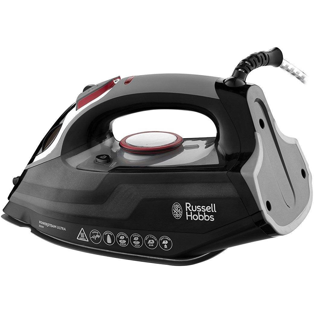 Russell Hobbs 3100W Power Steam Ultra Iron - Black | 20630 from DID Electrical - guaranteed Irish, guaranteed quality service. (6890747855036)