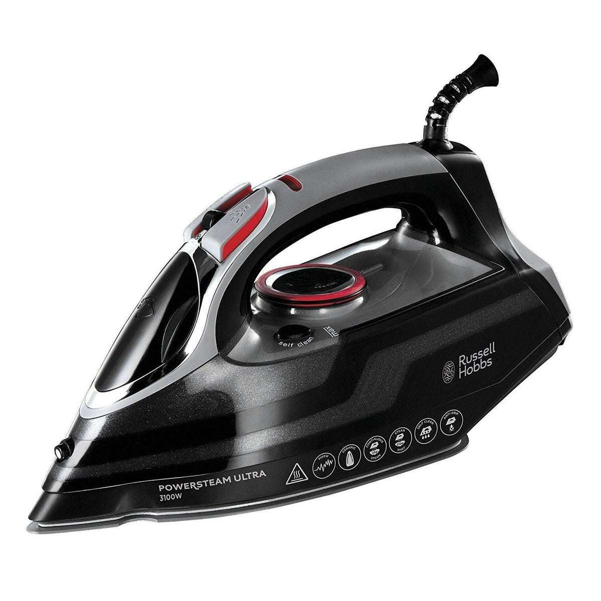 Russell Hobbs 3100W Power Steam Ultra Iron - Black | 20630 from DID Electrical - guaranteed Irish, guaranteed quality service. (6890747855036)