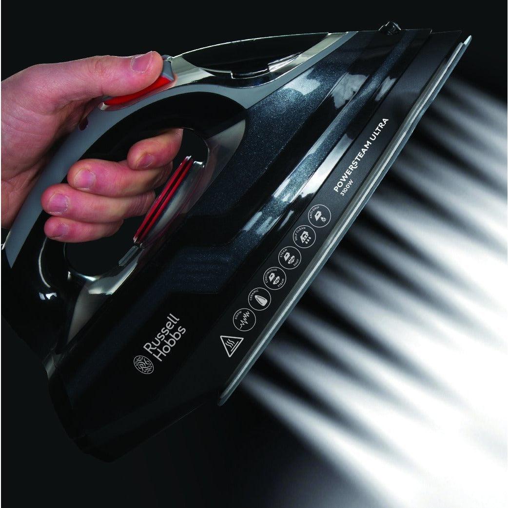 Russell Hobbs 3100W Power Steam Ultra Iron - Black | 20630 from DID Electrical - guaranteed Irish, guaranteed quality service. (6890747855036)