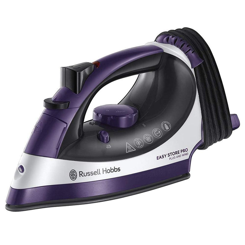 Russell Hobbs Easy Store Pro 2400W Steam Iron - Purple & White | 23780 (6890790387900)