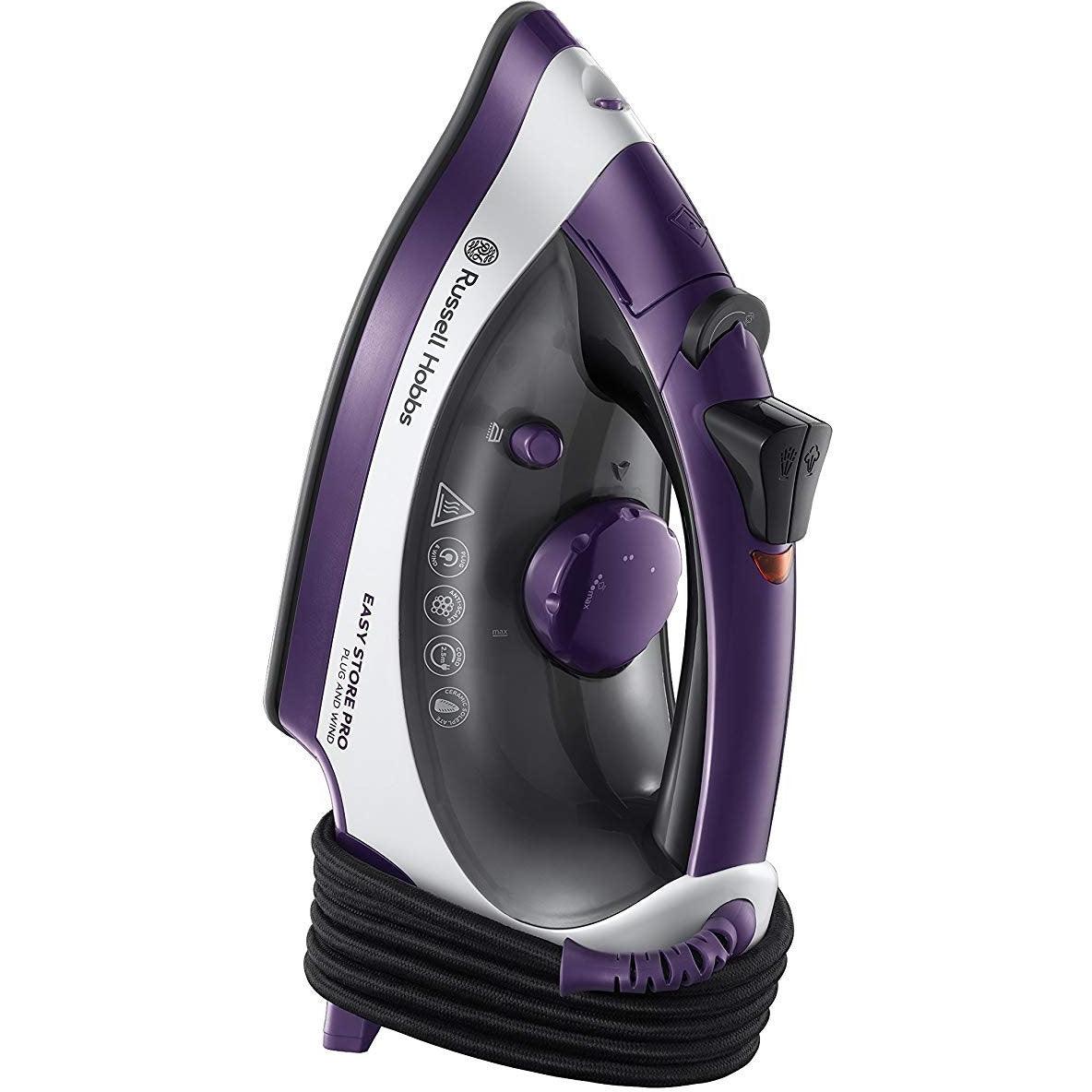 Russell Hobbs Easy Store Pro 2400W Steam Iron - Purple &amp; White | 23780 (6890790387900)