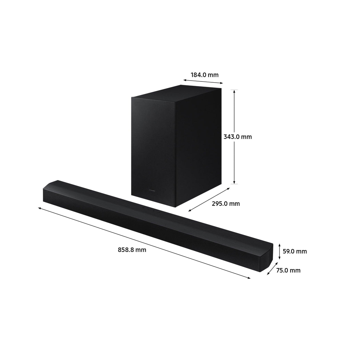 Samsung 2.5 Channel Soundbar Speaker with Wireless Subwoofer - Black | HW-B450/XU (7517877305532)