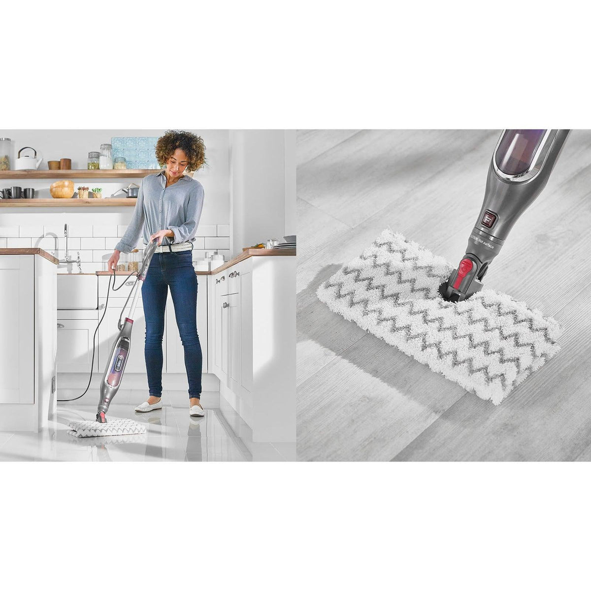 Shark 1200W Klik and Flip Automatic Steam Pocket Mop - Steel Grey | S6003UK from DID Electrical - guaranteed Irish, guaranteed quality service. (6977634894012)
