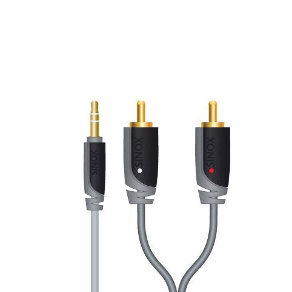 Sinox 1.0M Stereo 2 RCA Portable Audio Cable - Grey | XA3401 from DID Electrical - guaranteed Irish, guaranteed quality service. (6890737664188)