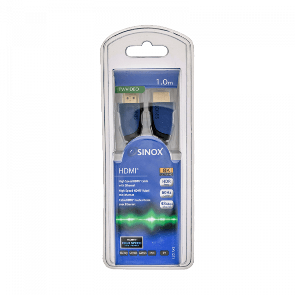 Sinox 1M 8K Gold Plated HDR HDMI Cable - Blue | XV1271 (7449781534908)