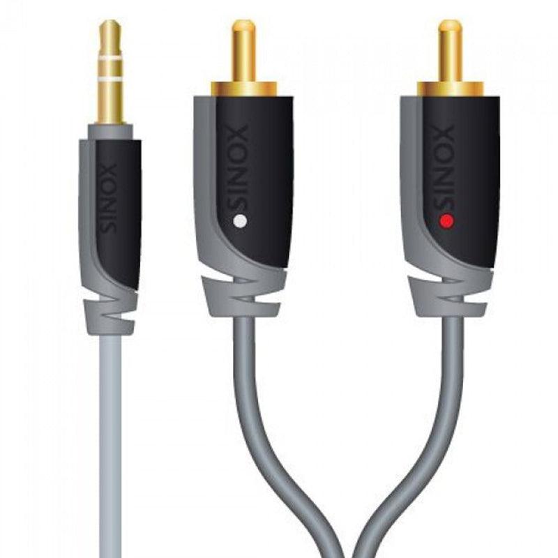 Sinox 5M 3.5mm Male to 2 x RCA Male Audio Cable - Gray | XA3405 (7451123089596)