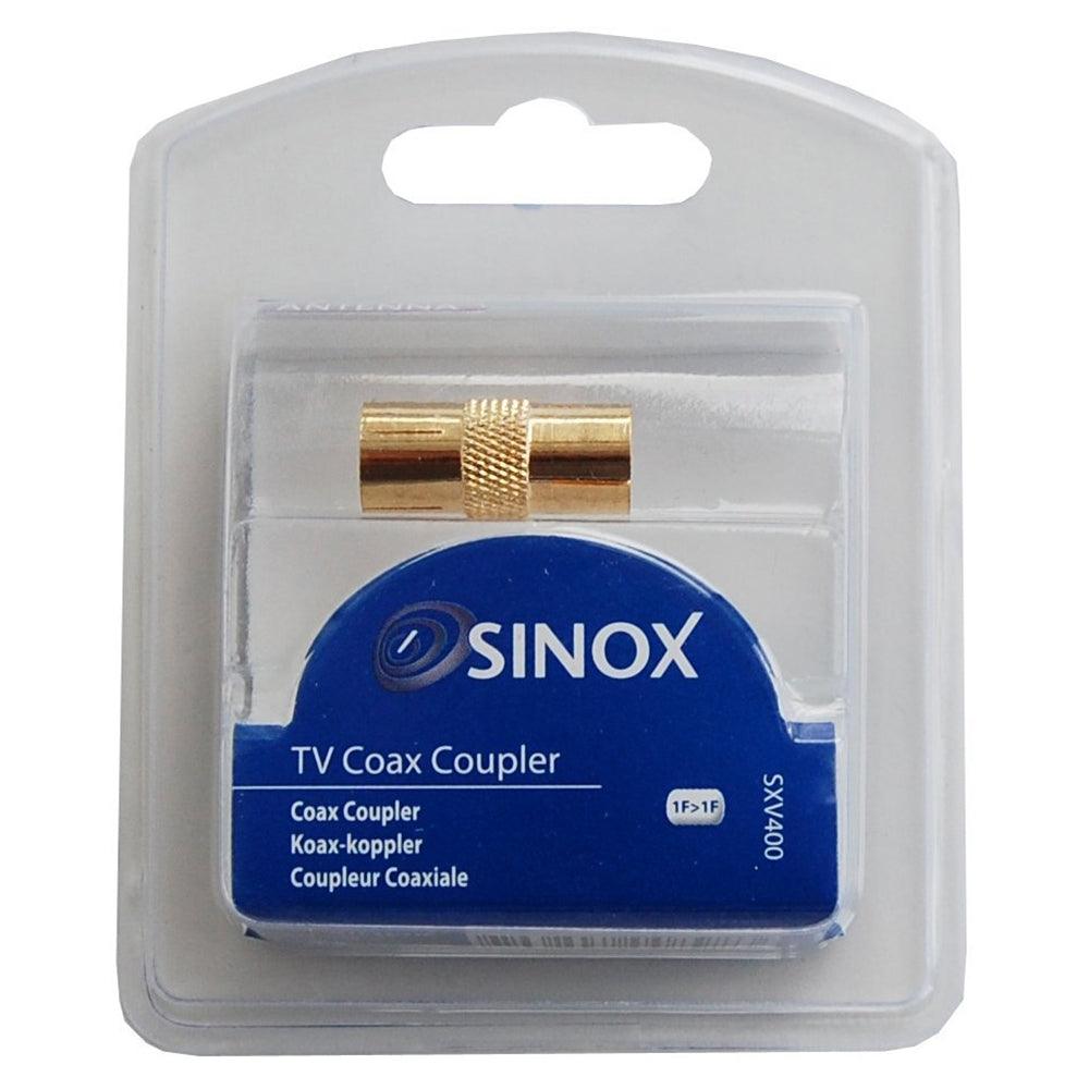 Sinox Coax Socket Coupler - Gold | SXV400 from DID Electrical - guaranteed Irish, guaranteed quality service. (6890739466428)