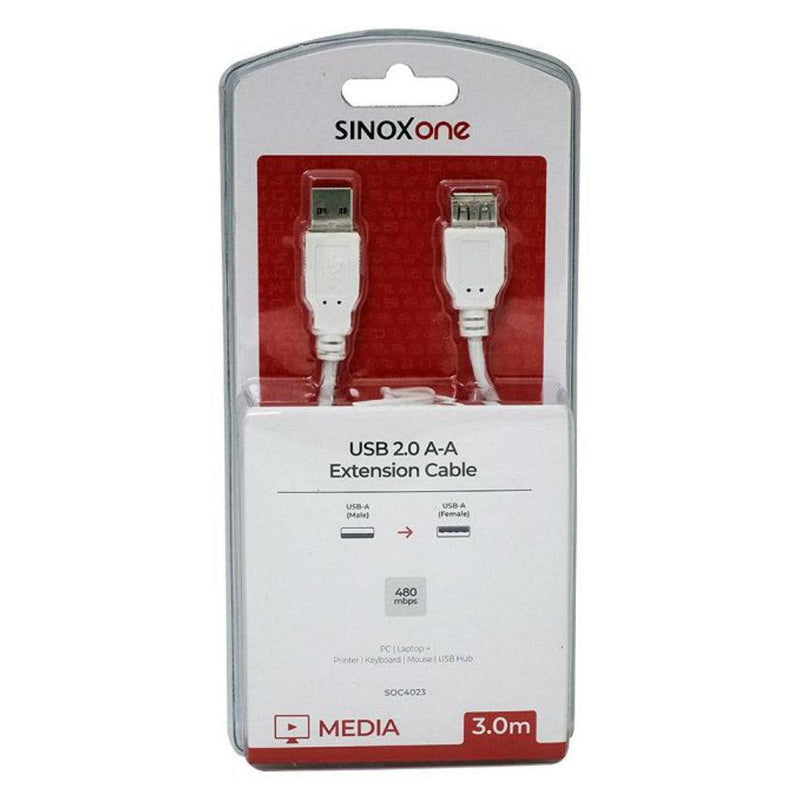 OC4023_Sinox One 3m USB 2.0 Extension Cable - White-1 (7431679836348)