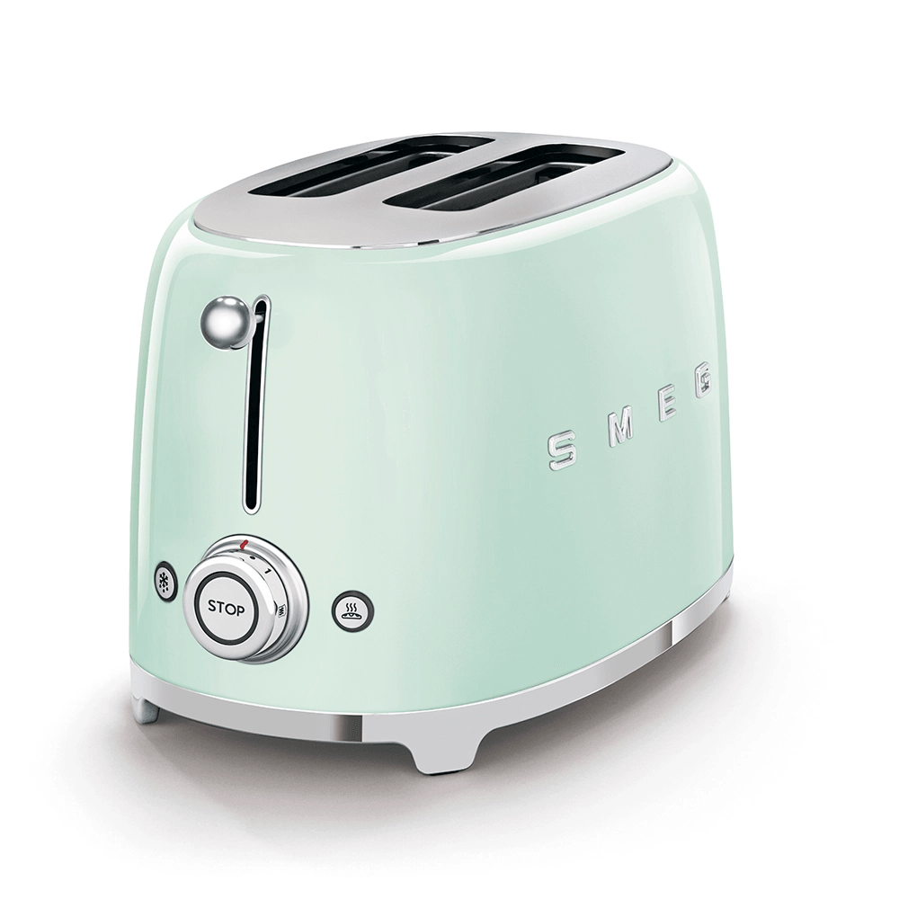 Smeg 950W 2 Slice Toaster - Pastel Green | TSF01PGUK (7537660625084)