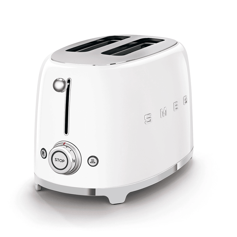 Smeg 950W 2 Slice Toaster - White | TSF01WHUK (7537660657852)