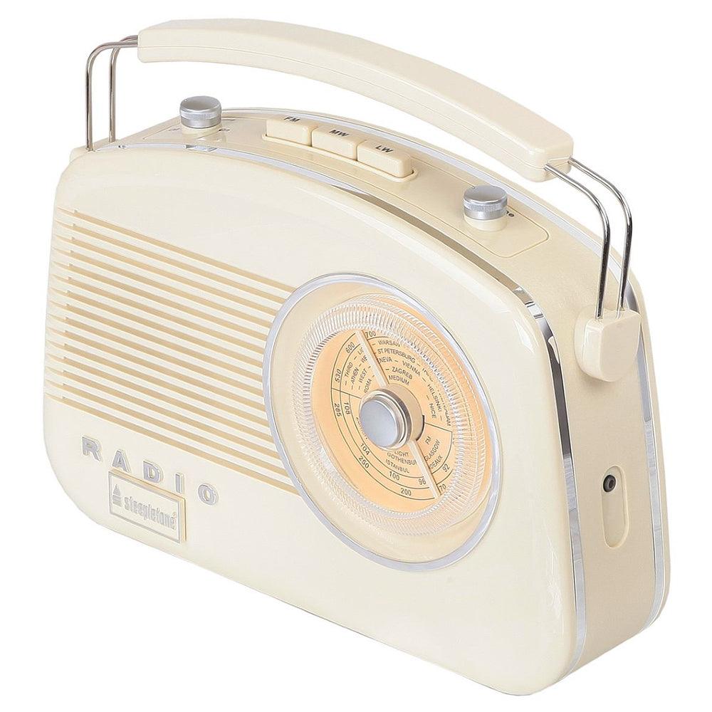 Steepletone Brighton 3 Band Portable Retro Radio - Beige | BRIGHTONBGE from DID Electrical - guaranteed Irish, guaranteed quality service. (6890741104828)