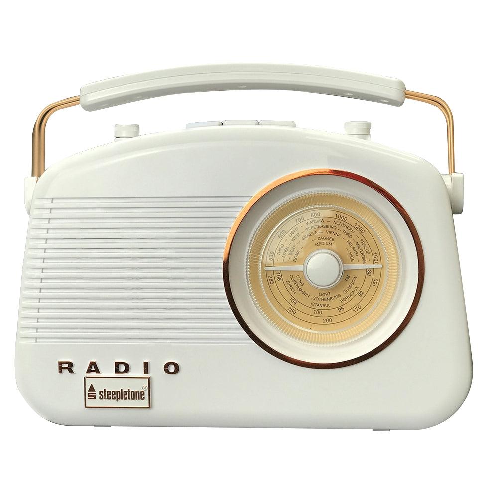 Steepletone FM/MW Brighton 3 Band Portable Radio - White Copper | BRIGHTOCOOPER from DID Electrical - guaranteed Irish, guaranteed quality service. (6890819158204)