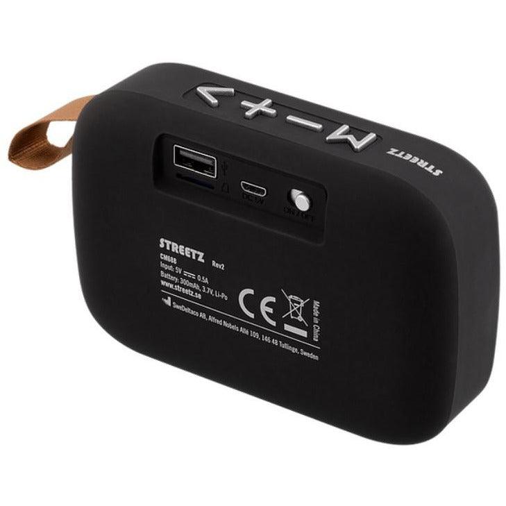 Streetz 3W Portable Bluetooth Speaker - Black | CM770 from DID Electrical - guaranteed Irish, guaranteed quality service. (6977638465724)