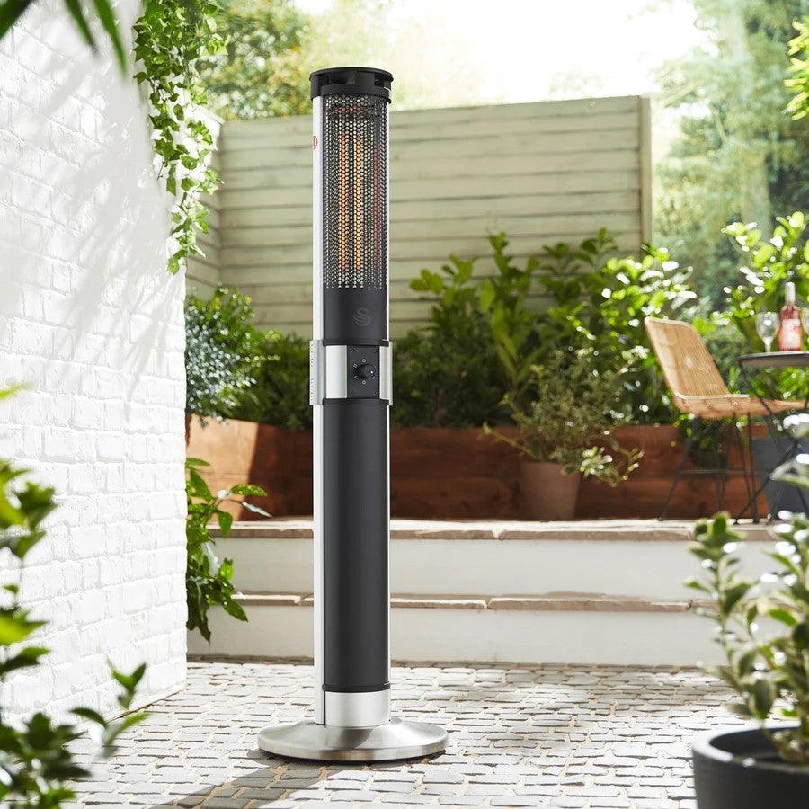 Swan 2000W Column Patio Heater - Black &amp; Stainless Steel | SH16310N (7106727084220)