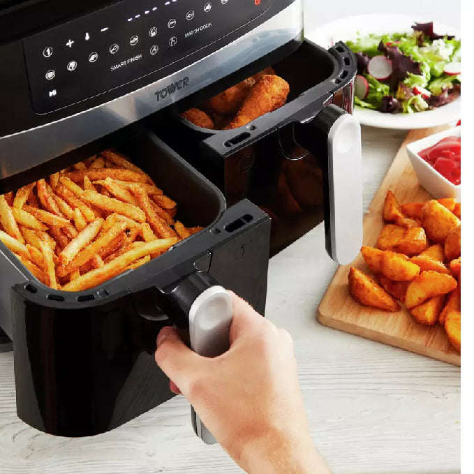 Tower Vortx 9L 2600W Dual Basket Air Fryer - Black | T17088 from Tower - DID Electrical