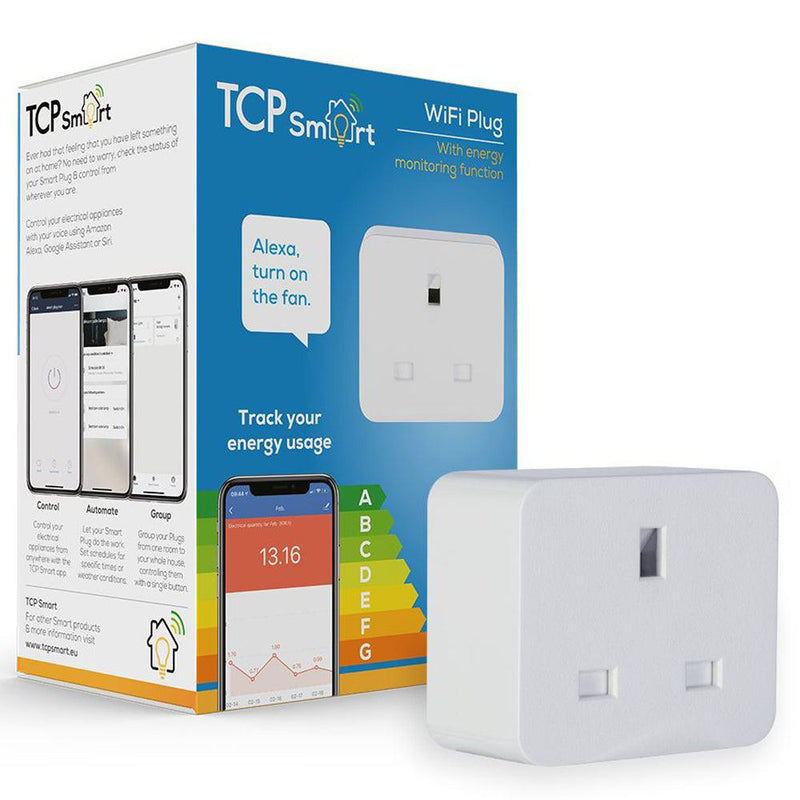 TCP 13A 2290W Wi-Fi Single Plug - White | TCPSCKENERGY from DID Electrical - guaranteed Irish, guaranteed quality service. (6977527414972)
