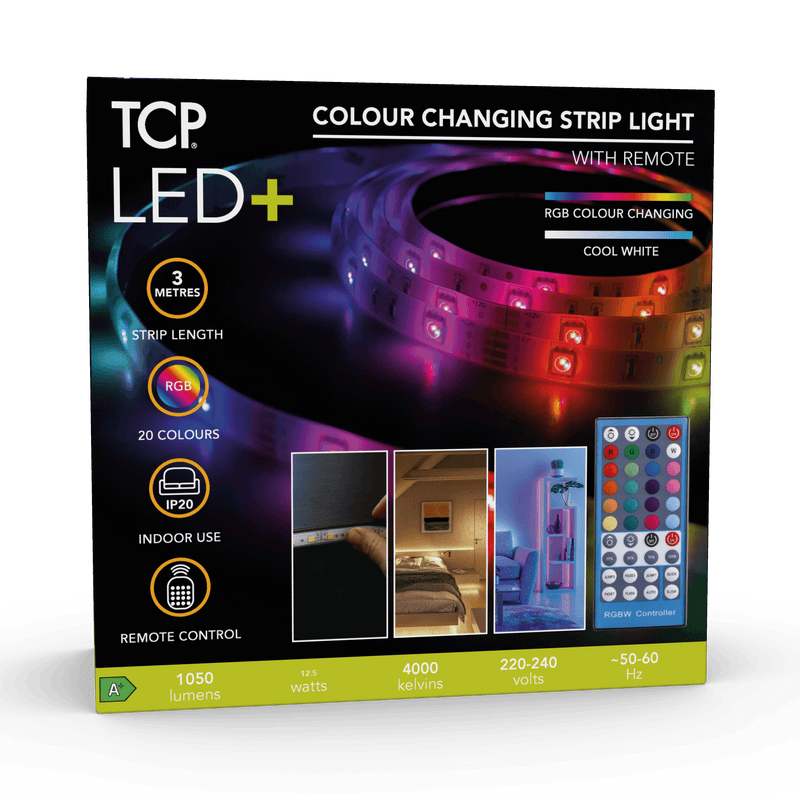 TCP 3M 18W LED Changing Light Strip - Multicolour | TCPSTRIPNONWI (6977572700348)