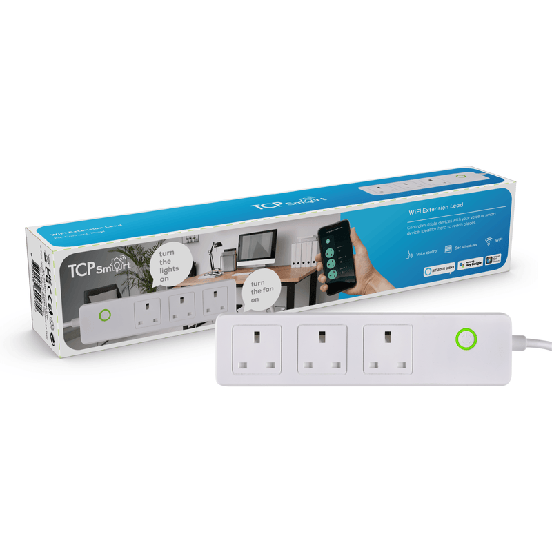 TCP Smart 1.2m Surge Protection 3 Way Extension Lead - White
