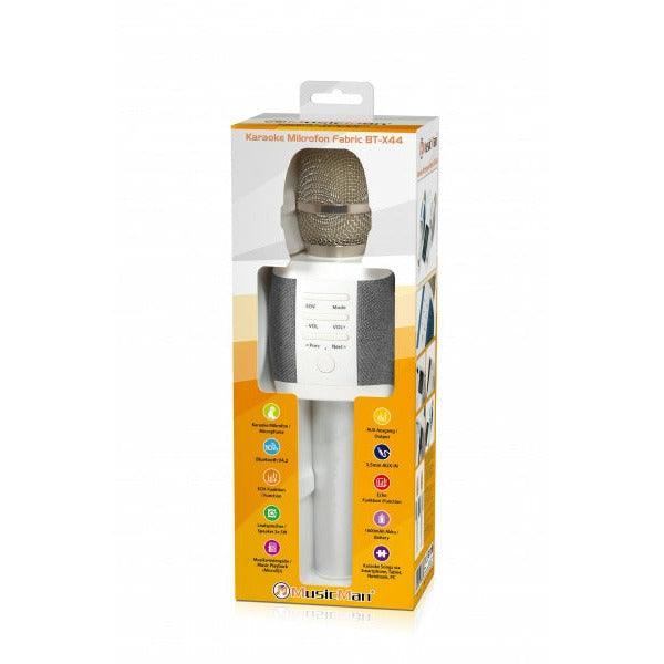 Technaxx MusicMan Karaoke Fabric Microphone - Grey | BT-X44 (7513038487740)