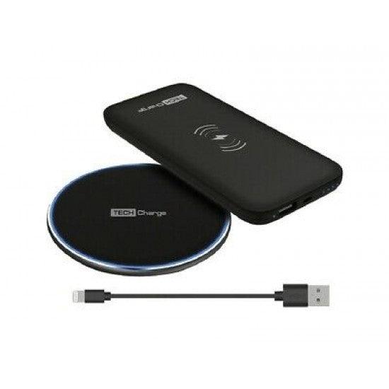 Telfords Techcharge 5000mAh Wireless Power Bank Charger &amp; Charging Pad - Black | TC1734 (7504086073532)
